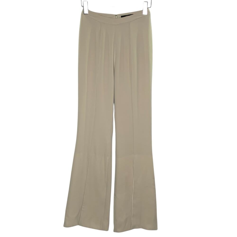 AQ/AQ 6L Long Womens Split Hem January Trouser Beige Front Split Wide Leg